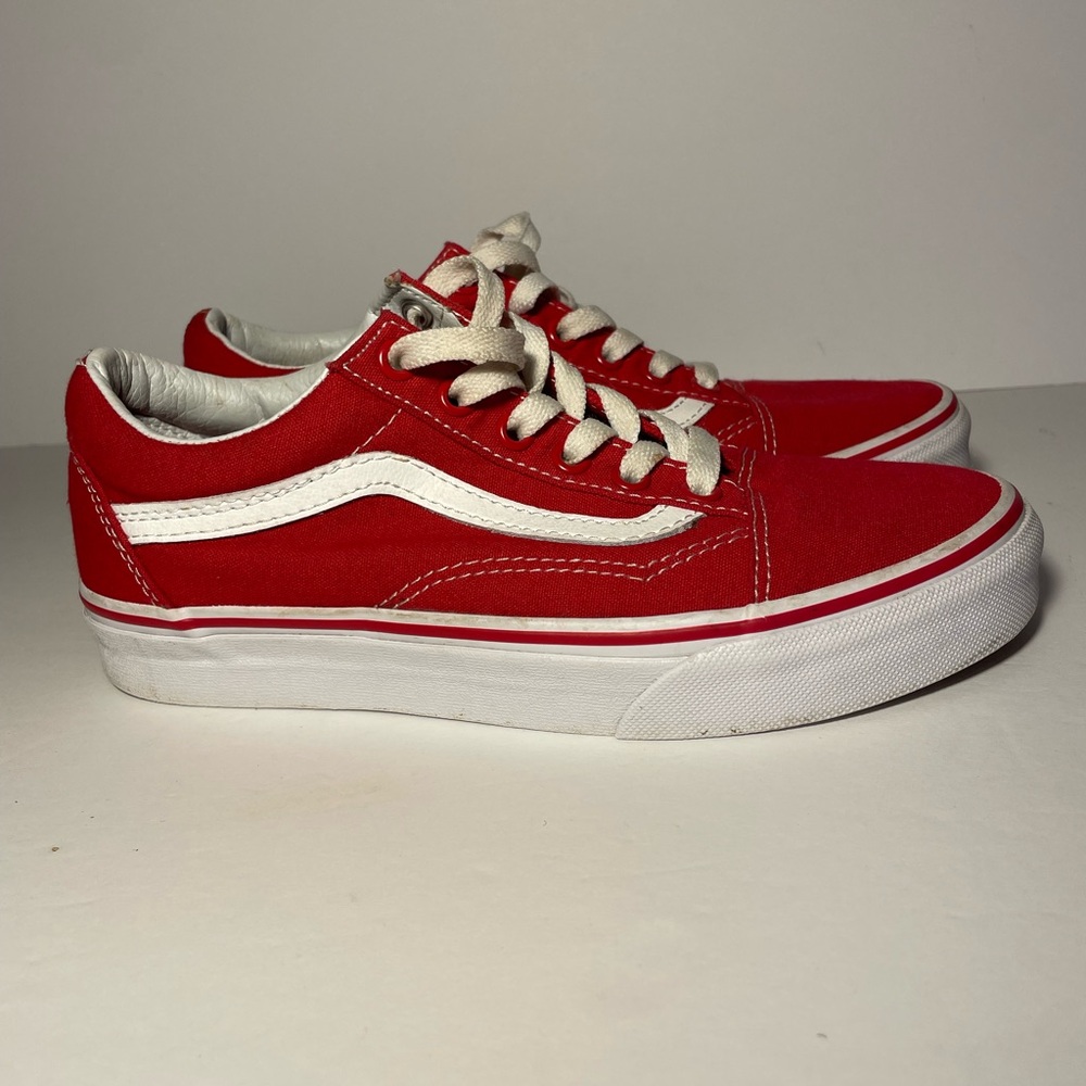 Vans Red and White Athletic Shoes